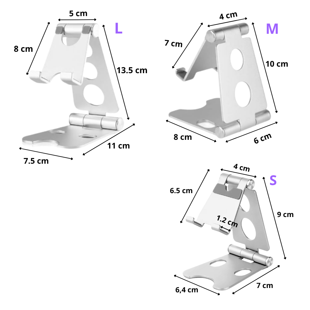 Suporte de telefone pivô e dobrável da Scnor, compatível com dispositivos móveis, com design ajustável e portátil.
