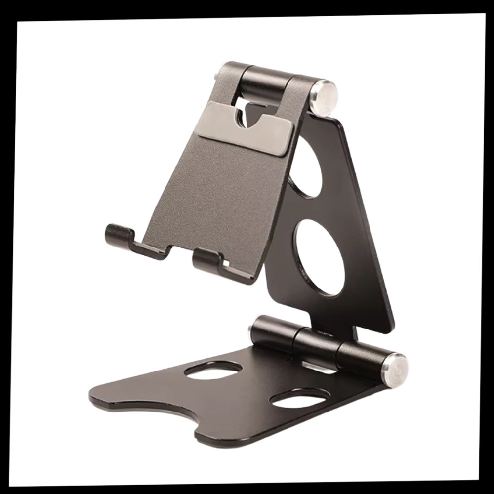 Suporte de telefone giratório e dobrável da Scnor, ajustável para uso confortável em mesa, compatível com smartphones.