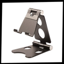 Suporte de telefone giratório e dobrável da Scnor, ajustável para uso confortável em mesa, compatível com smartphones.