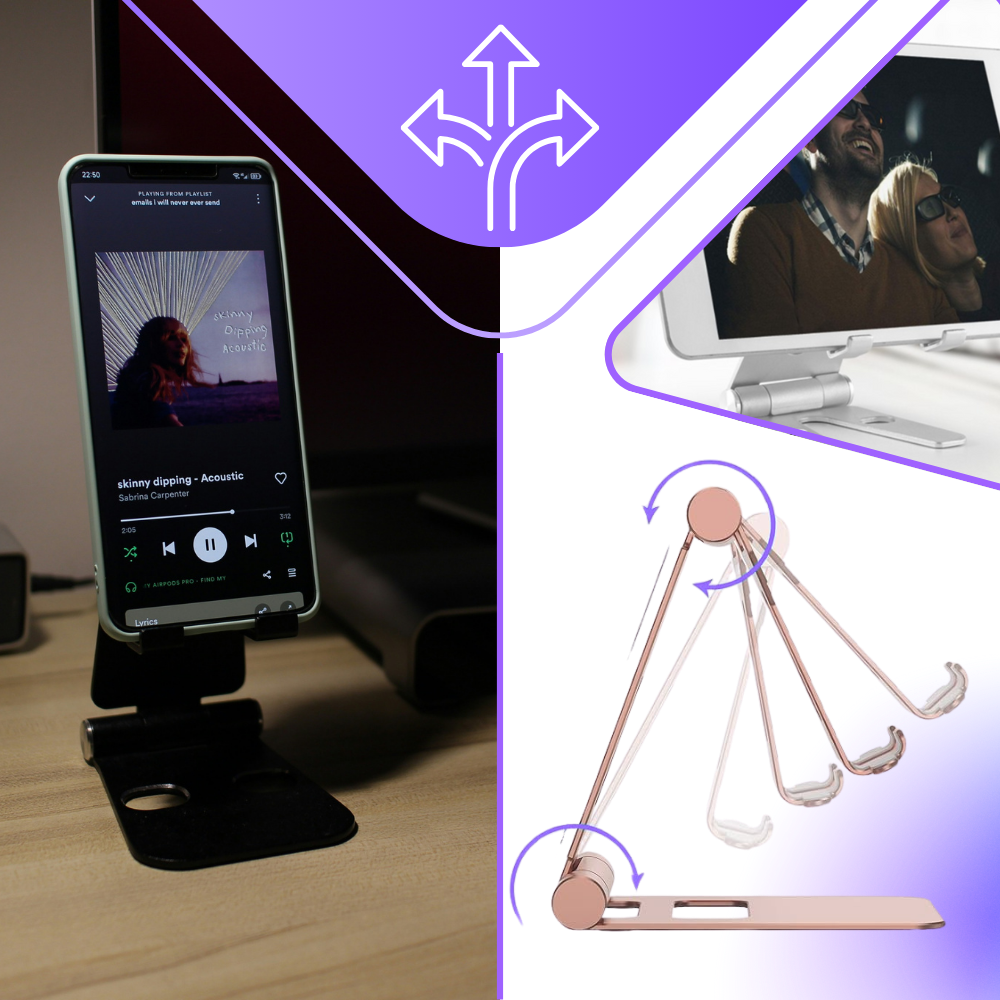 Suporte de telefone pivotante e dobrável da Scnor, design prático para apoio de dispositivos móveis.