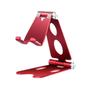 Suporte de telefone giratório e dobrável da Scnor, suporte de telefonia em destaque na imagem vermelha.