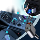 Estação de carga telescópica T-power para veículos elétricos, eletrônica para carros, com design compacto e conectores USB.