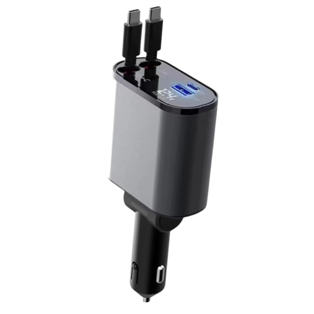Estação de carga telescópica T-power para veículos, dispositivo eletrônico para carros, com design compacto e funcionalidade avançada.