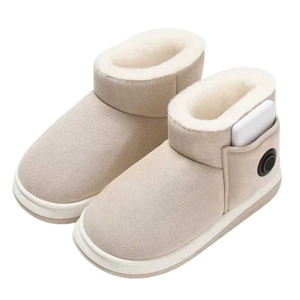 Sapatos Taluosi em algodão preto aquecidos com grafeno, estilo confortável e moderno para uso diário.