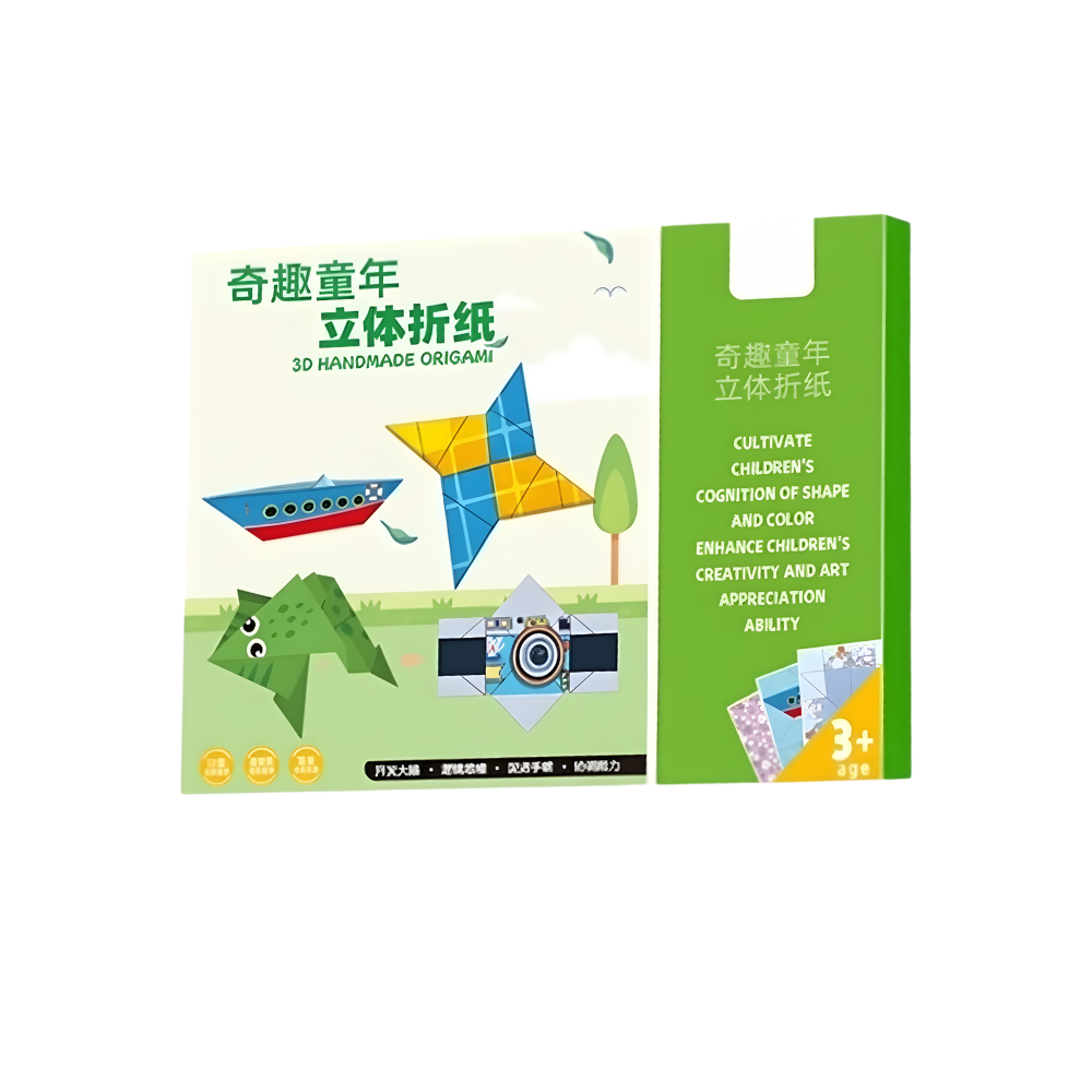 Livro de origami DIY Taluosi com temas variados para hobbies criativos, com páginas de instruções para criar diferentes figuras de papel.