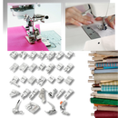 Conjunto de 32 a 42 pés-de-biche para máquina de costura Tapcet, ideal para artesanato e costura criativa.
