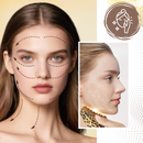 Escova facial Tapify para drenagem linfática, com design de leopardo, usada para cuidados de beleza e massagem facial.
