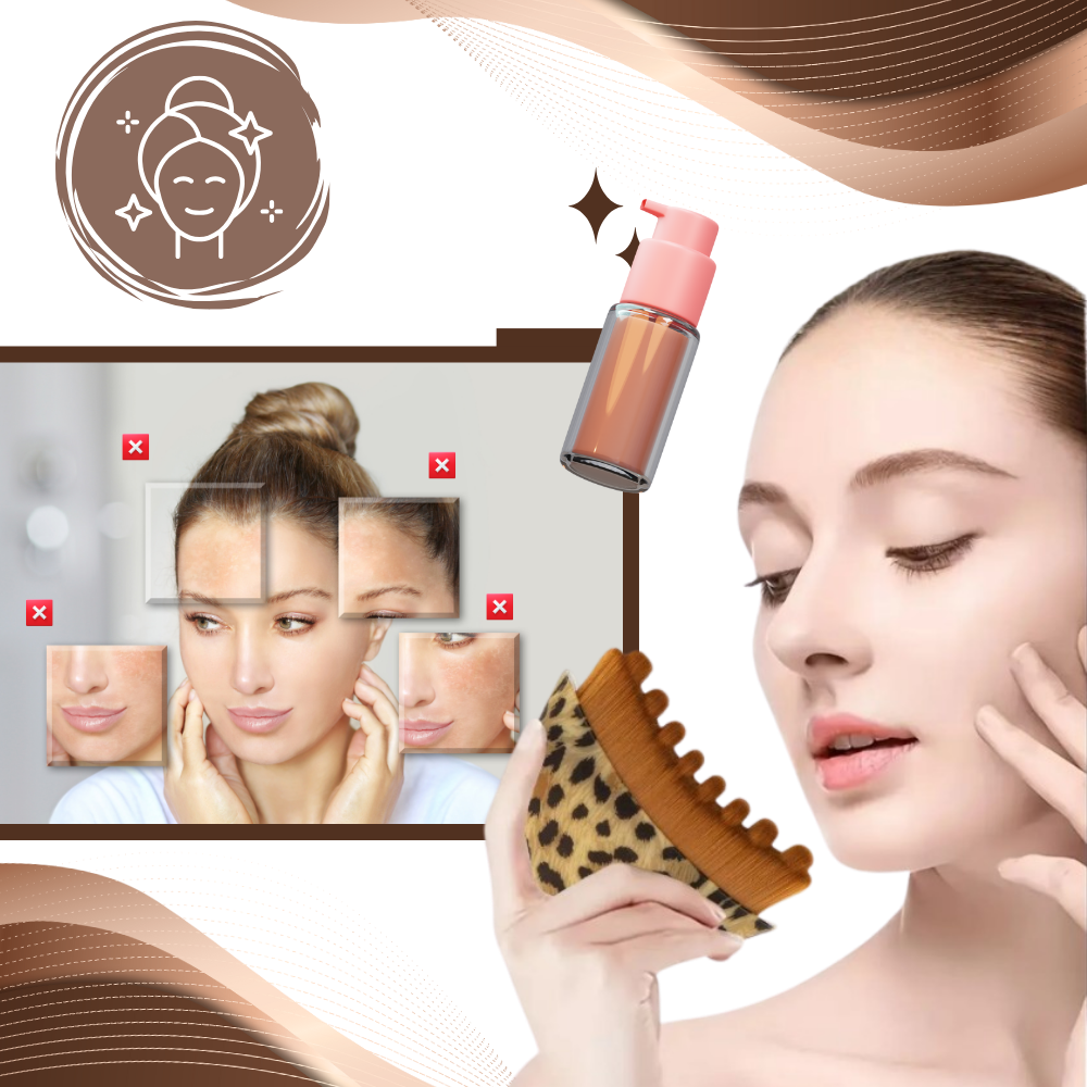 Escova facial Tapify para drenagem linfática, com design em leopard, usada para cuidados de beleza e massagem facial.