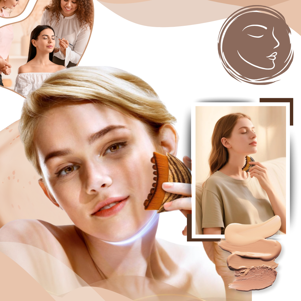 Escova facial Tapify para drenagem linfática, com design de leopardo, ideal para cuidados cosméticos e massagem facial.