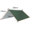 Kit de lona impermeável para camping e caminhada da marca Abcelit, com dimensões de 300cm x 300cm, ideal para proteção ao ar livre.