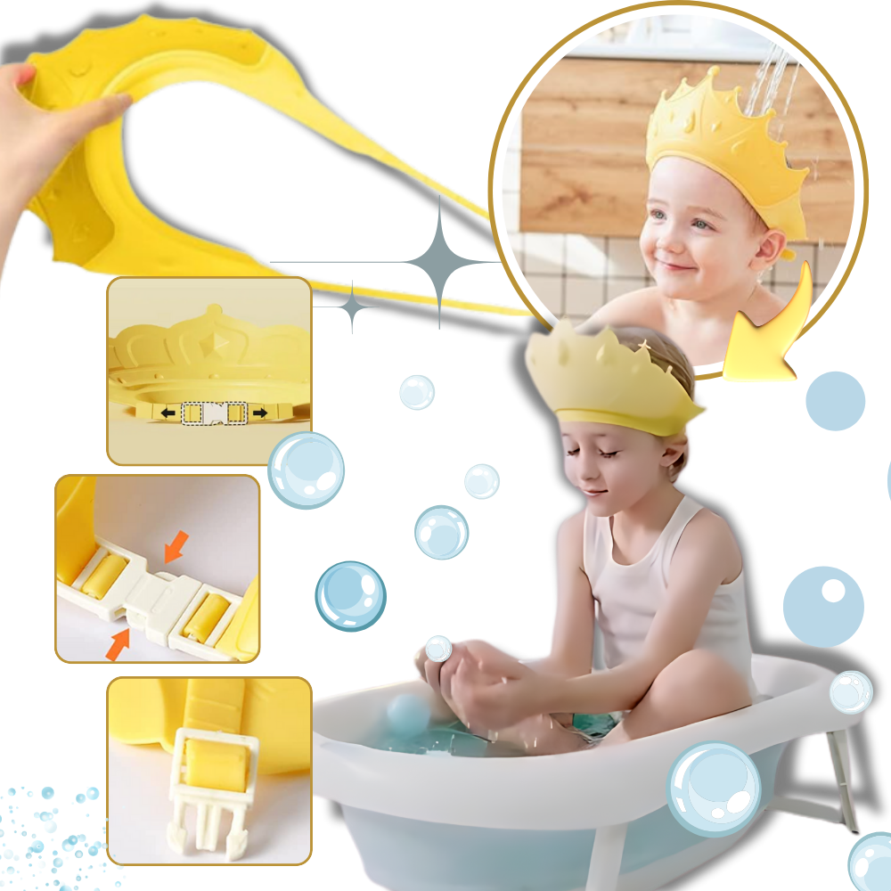 Visière de bain pour enfants Hurnice, accessoire de bain pour bébés, capuchon de douche anti-écoulement pour enfants.