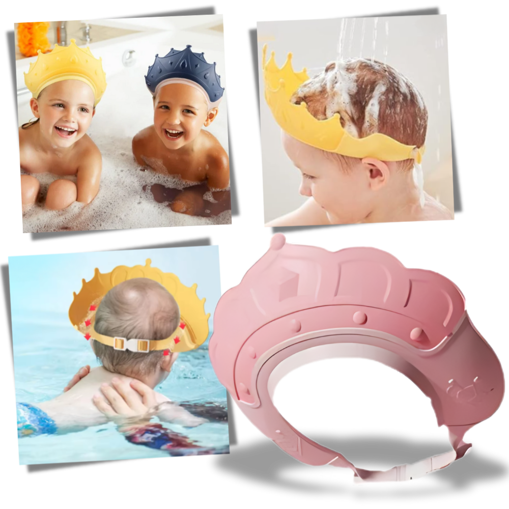 Visière de bain pour enfants Hurnice, accessório de banho para bebês, proteção contra água durante o banho.