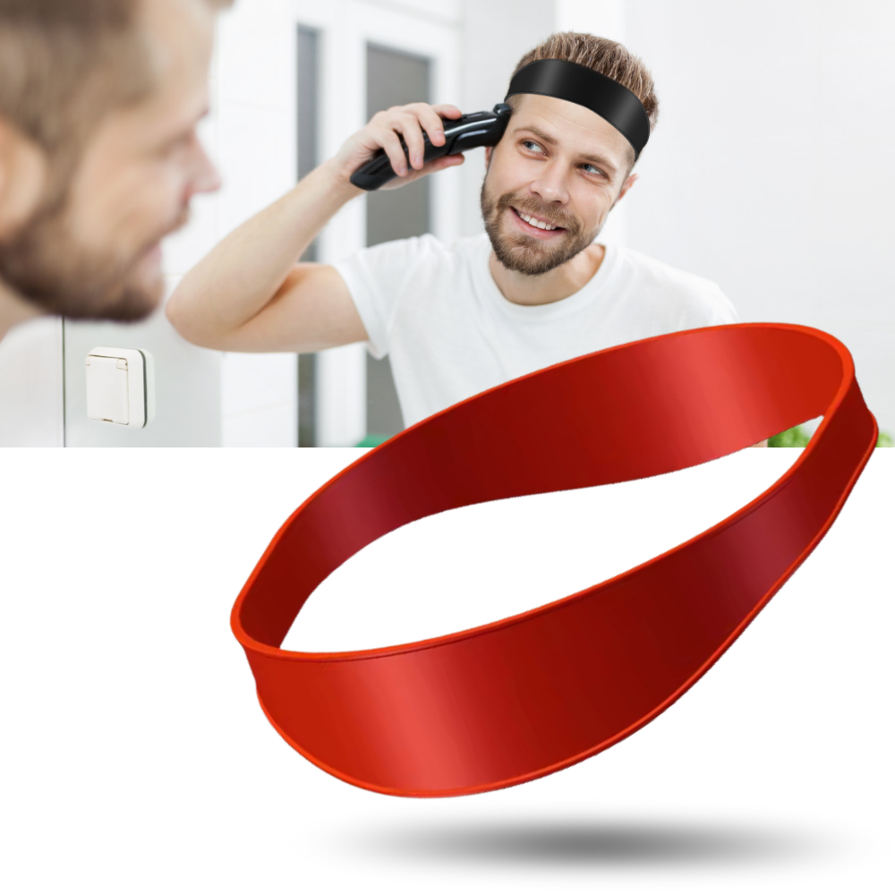 Bande elástica incurvada para corte de cabelo degradê, produto de rasagem e cuidados da marca Teblacker, em tom azul