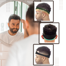 Faixa elástica incurvada para cabelo, marca Teblacker, com design degradê, usada para cuidados de rasagem e penteado.