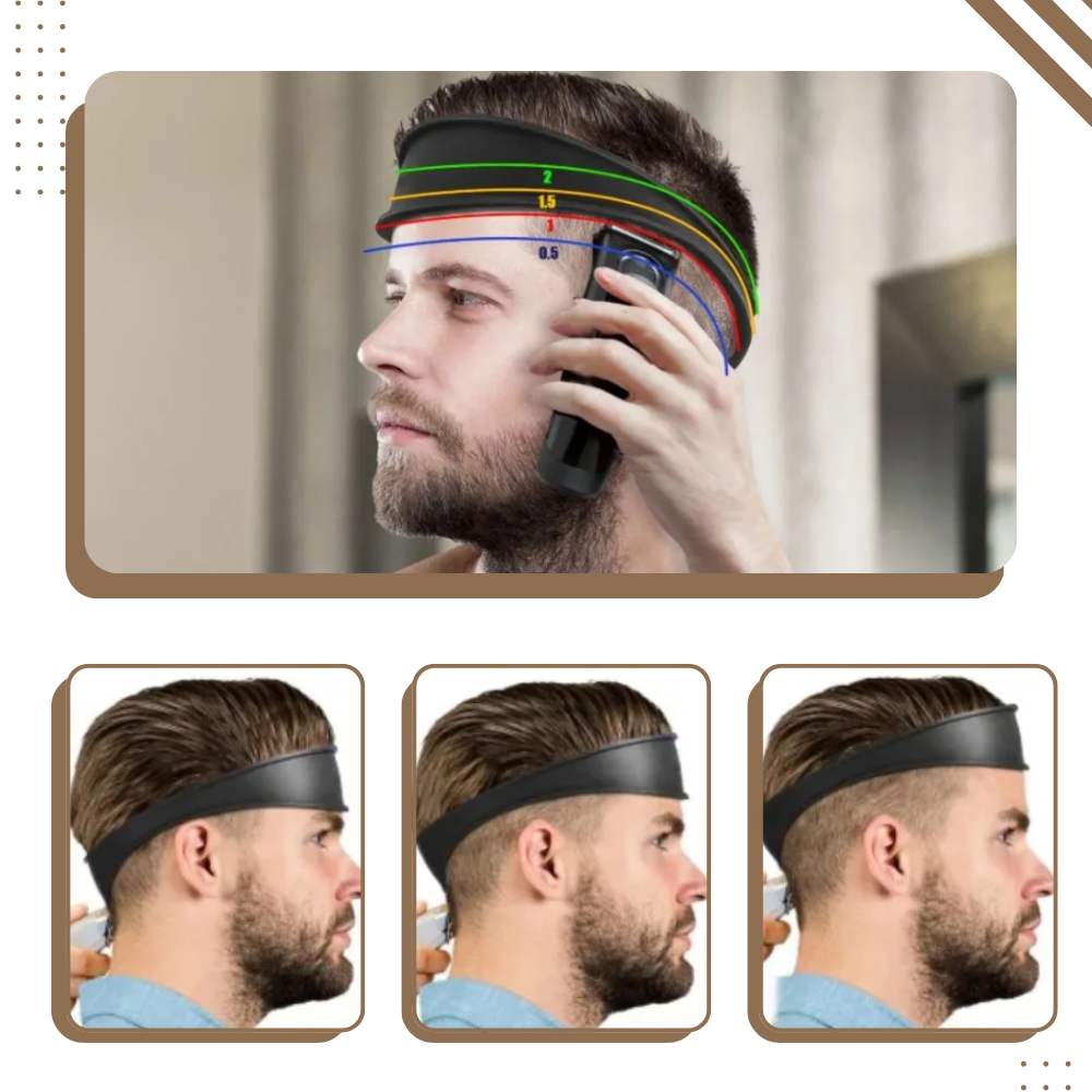 Bande elástica incurvada para corte de cabelo degradê, produto de rasagem e cuidados da marca Teblacker.
