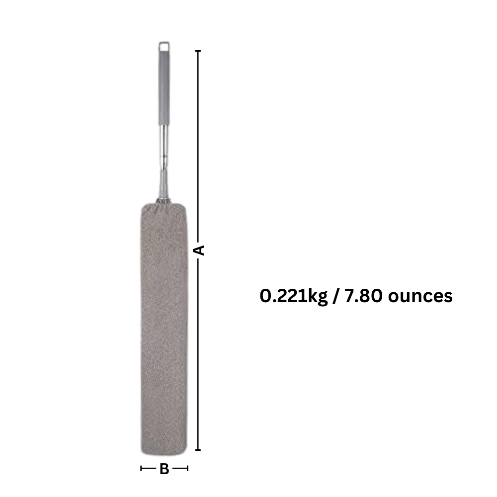 Pluma de limpeza ajustável telescópica da Fjofpr para remoção de poeira em ambientes domésticos.