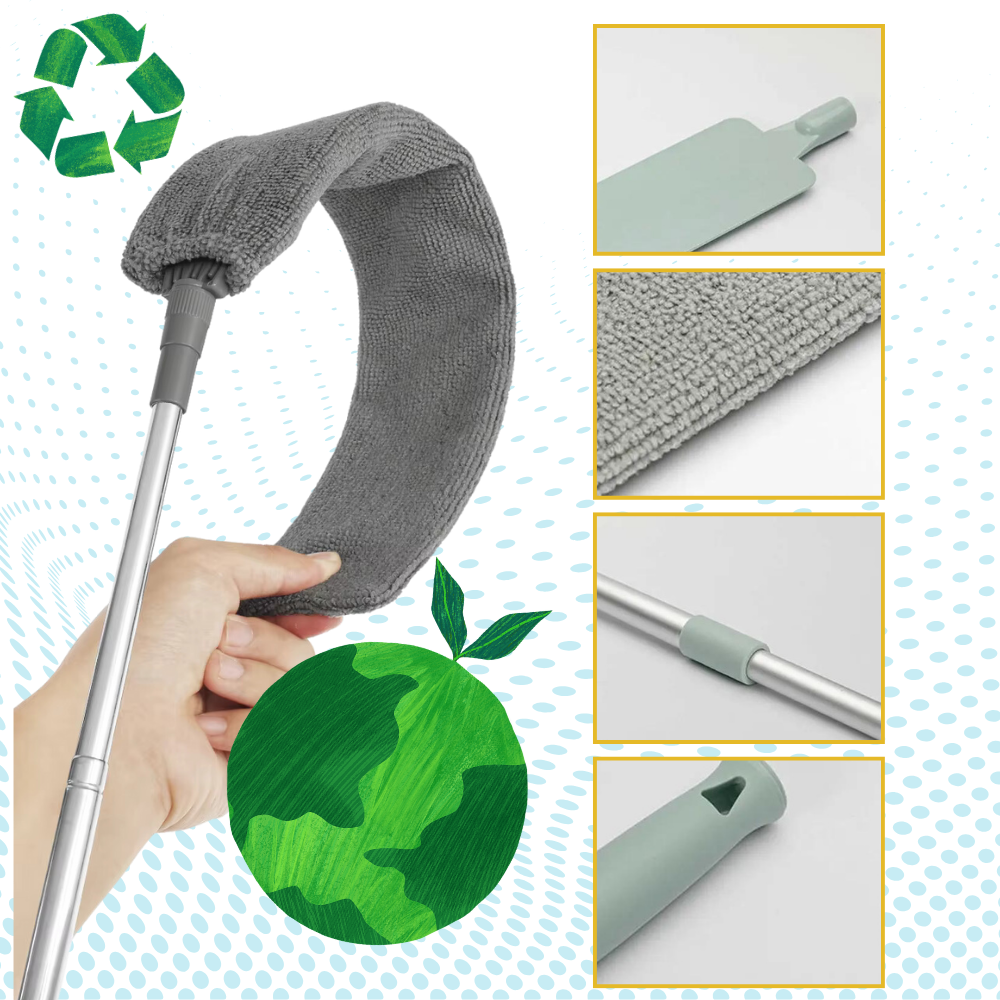 Pluma de limpeza telescópica ajustável da Fjofpr, eco-friendly, para remoção de poeira e sujeira em casa.