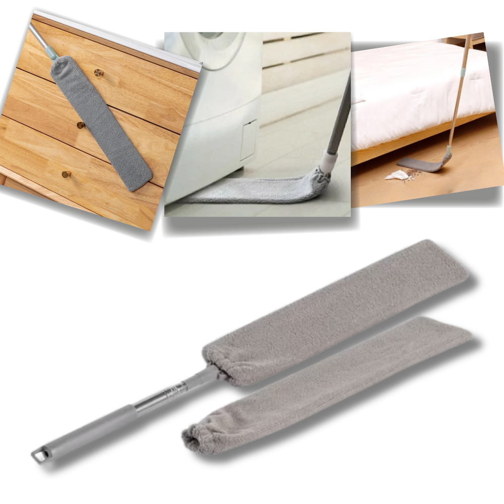 Empunhadura de plástico com cabeça ajustável e telescópica para limpeza doméstica, marca Fjofpr, para remover poeira facilmente.