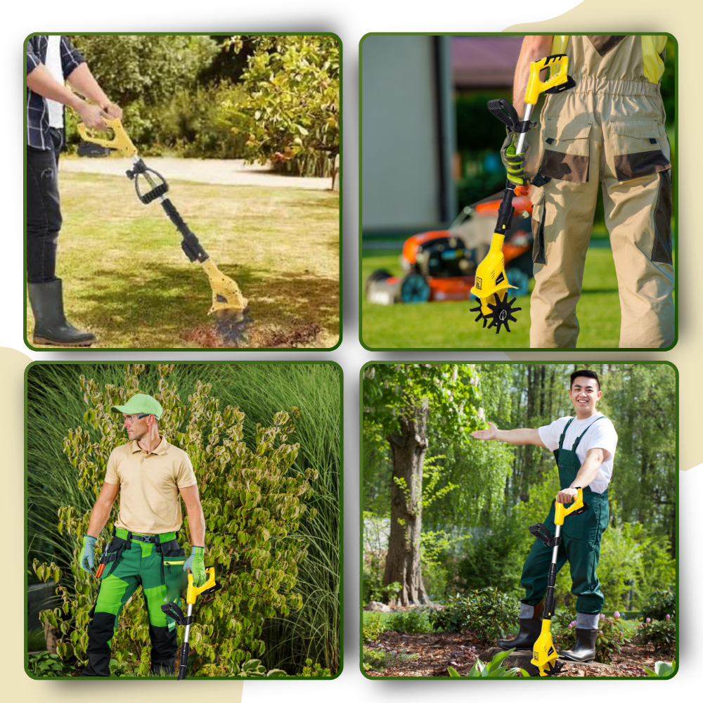 Cultivador elétrico sem fio da Tfcfl para uso externo, alta velocidade, equipamento elétrico portátil e eficiente para jardinagem.