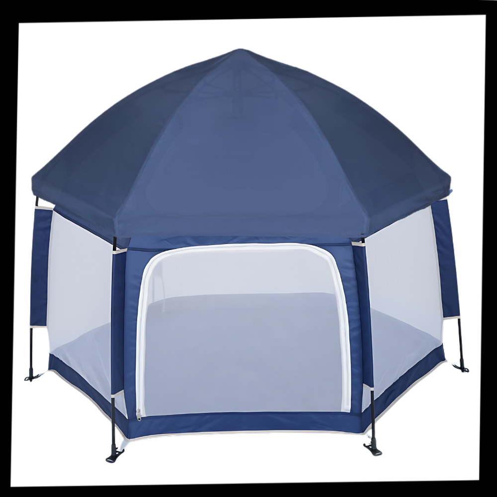 Parque pop-up para crianças em malha da The California Beach Co. LLC, ideal para camping e atividades ao ar livre, em tom branco.