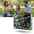 Jeu de tir Ticoze avec balles flottantes lumineuses bleues, arme jouet pour enfants, gadgets amusants avec lumière tamisée.