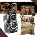 Câmera digital TLR Vintage Vito, aparelho fotográfico clássico de filme, com design retro e lentes precisas, em acabamento elegante.