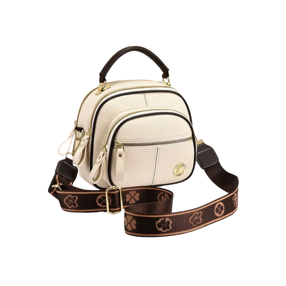 Bolsa tiracolo vegana da Latico em tom bege, acessório elegante para bolsas de mão e carteiras.
