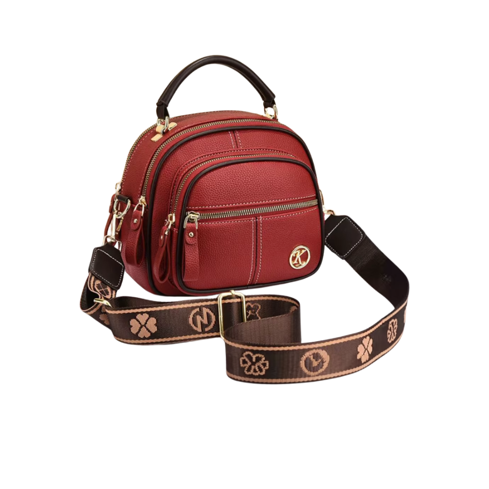 Bolsa tiracolo vegana vermelha da Latico, acessório para bolsas e carteiras, com alça ajustável e acabamento elegante.
