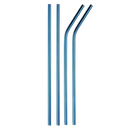 Paille réutilisable en acier inoxydable Tocoles pour articles de fête, argent, courbée et droite, écologique et durable.