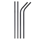 Paille réutilisable en acier inoxydable pour articles de fête, design argenté avec courbes et droites, par Tocoles
