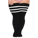 Meias femininas de cano longo reforçadas, na cor preta e branca, de marca Mpwegnp, com ponta reforçada para maior durabilidade.