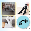 Meias femininas over-the-knee reforçadas da Mpwegnp, com ponta reforçada e tecido flexível para conforto.