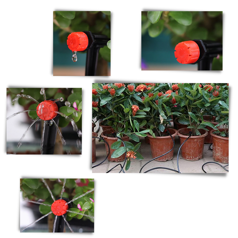 Kit de irrigação para jardim Tomfoto, sistema de irrigação com mangueira de 5 metros para irrigação eficiente ao ar livre