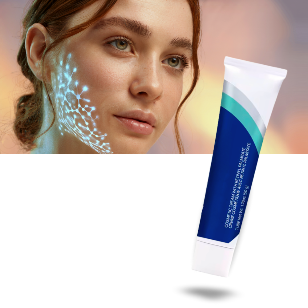 Creme renovadora ao retinol da Tommy Hilfiger, cosmético para cuidados faciais, com embalagem e textura visíveis na imagem.