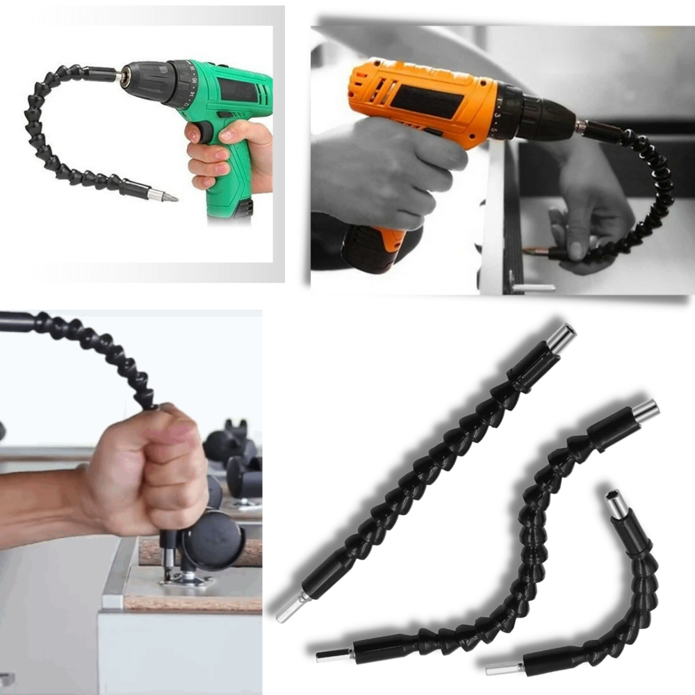 Porte-foret flexível para perceuse elétrica Tomshine, acessório de 195 mm para facilitar a perfuração em locais difíceis.