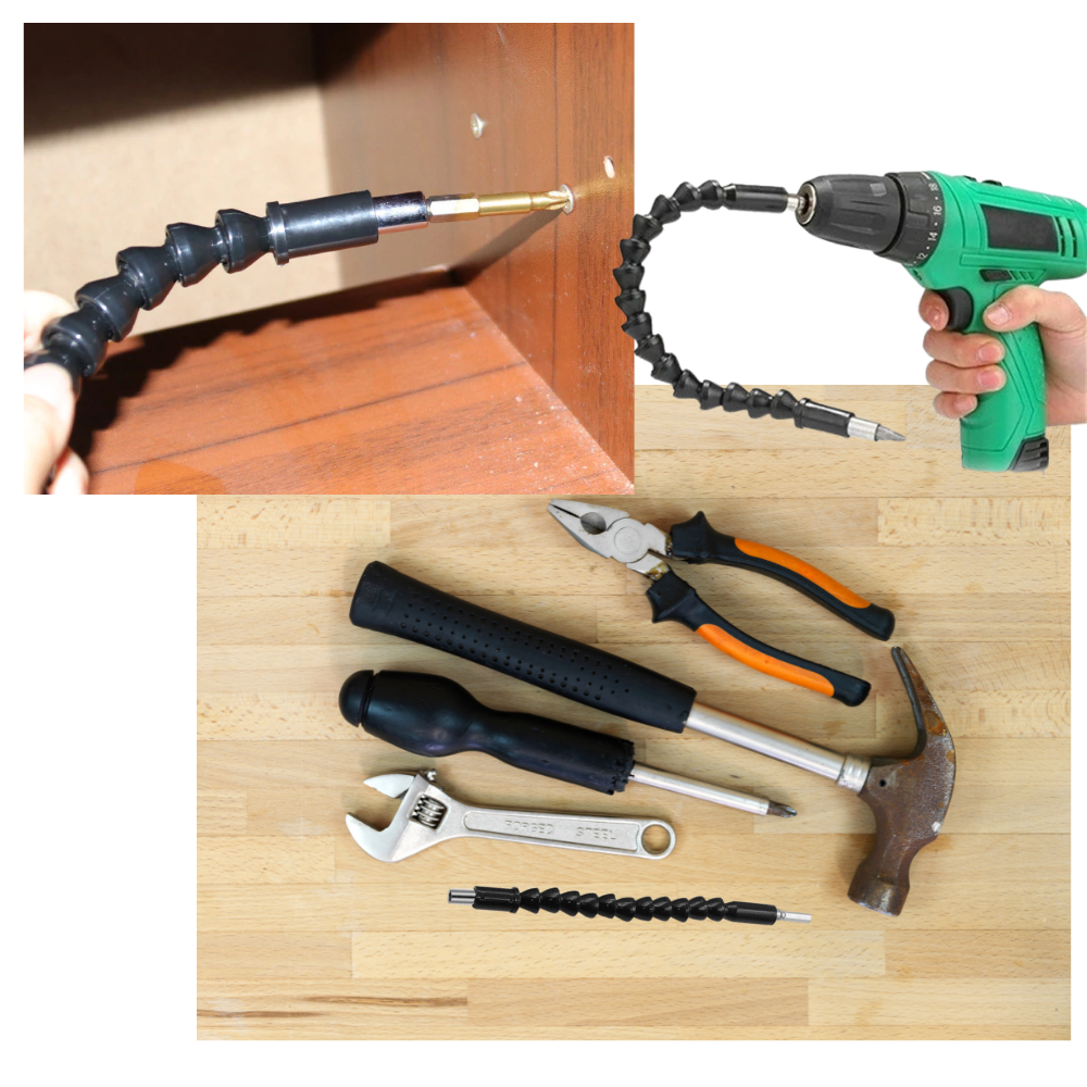 Porte-foret flexível Tomshine para perceuse elétrica, acessório para facilitar perfuração em locais difíceis.
