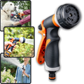 Pistolet d'arrosagem universal Tomshoo com 8 modos, ferramenta de irrigação com spray ajustável para jardinagem.