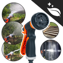 Pistolet de jardin Tomshoo, arrosagem universal com 8 modos de irrigação, mangueira e spray ajustável.