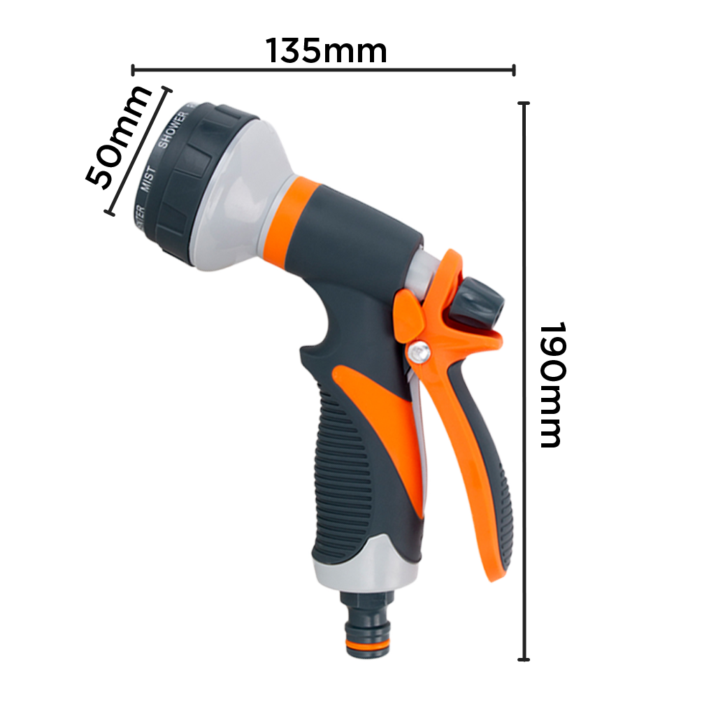 Pistolet de arrosagem universal Tomshoo com 8 modos, ferramenta de irrigação para jardim, ajuste de jato de água.