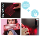 Teclado virtual laser portátil da Tomtop para telefonia, com display digital e design compacto e moderno.