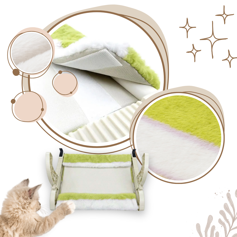 Cama para gatos e perchoir de janela sem ferramenta, acessório confortável para gatos da marca Mewoofun, com design prático