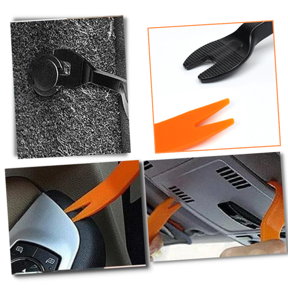 Kit de 100 clips pour panneau de porte de voiture, pièces détachées automobiles et motos, marque Tools, avec outil inclus.