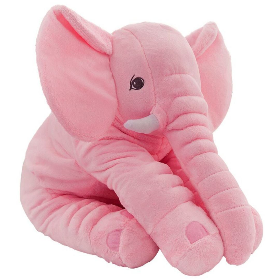 Grande elefante de pelúcia Topmall, 40 cm, brinquedo macio em tom cinza, ideal para decoração ou companhia.