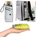Paraguas de bolso Toptie com proteção UV para uso ao ar livre, em tom cinza, compacto e leve para proteção contra o sol.