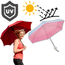 Parasol de bolso Toptie com proteção UV, compacto e cinza, ideal para atividades ao ar livre.