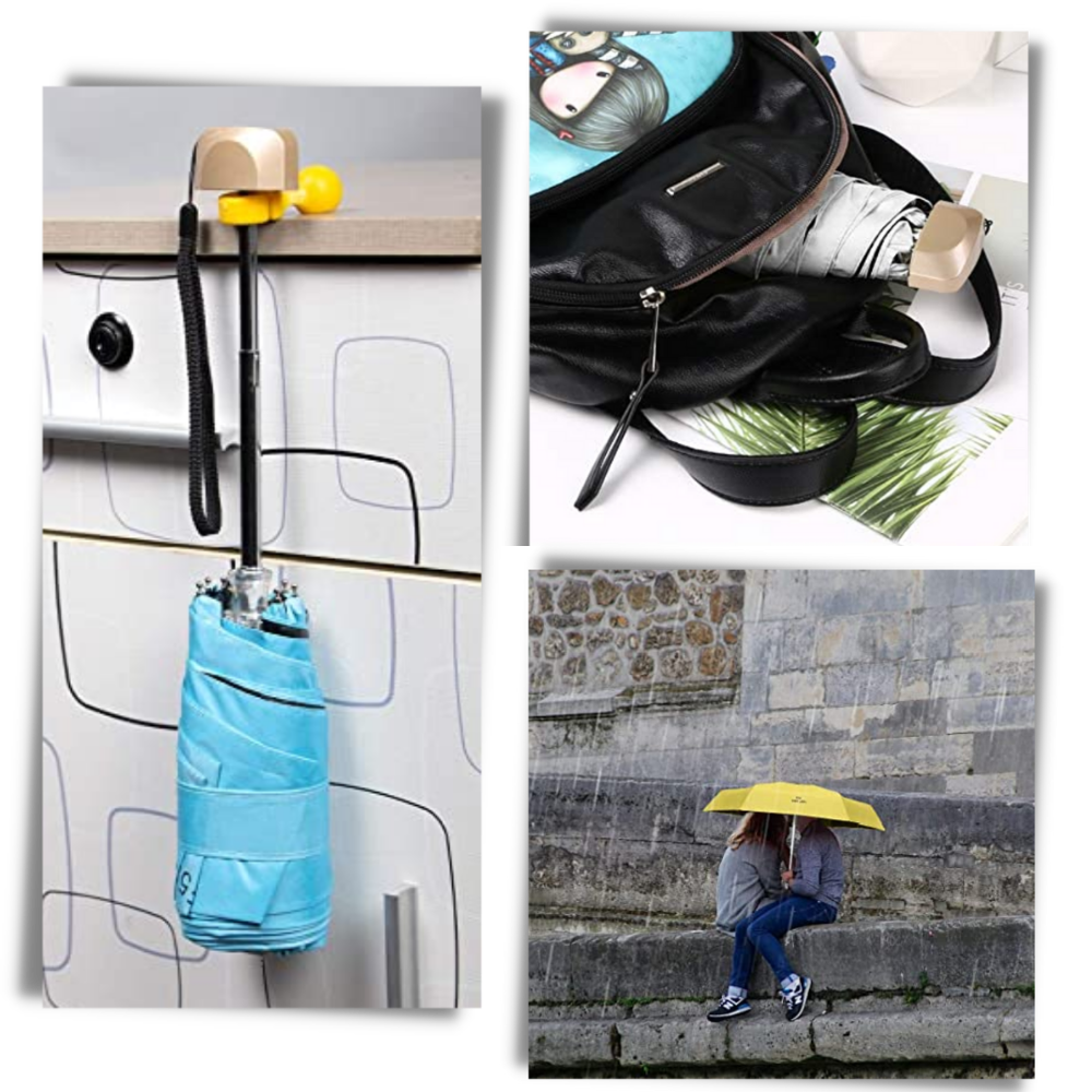 Guarda-chuva de bolso cinza Toptie com proteção UV para uso ao ar livre, compacto e prático para proteção contra o sol.