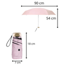 Parasol de bolso Toptie com proteção UV, portátil e cinza, ideal para atividades ao ar livre e proteção solar.