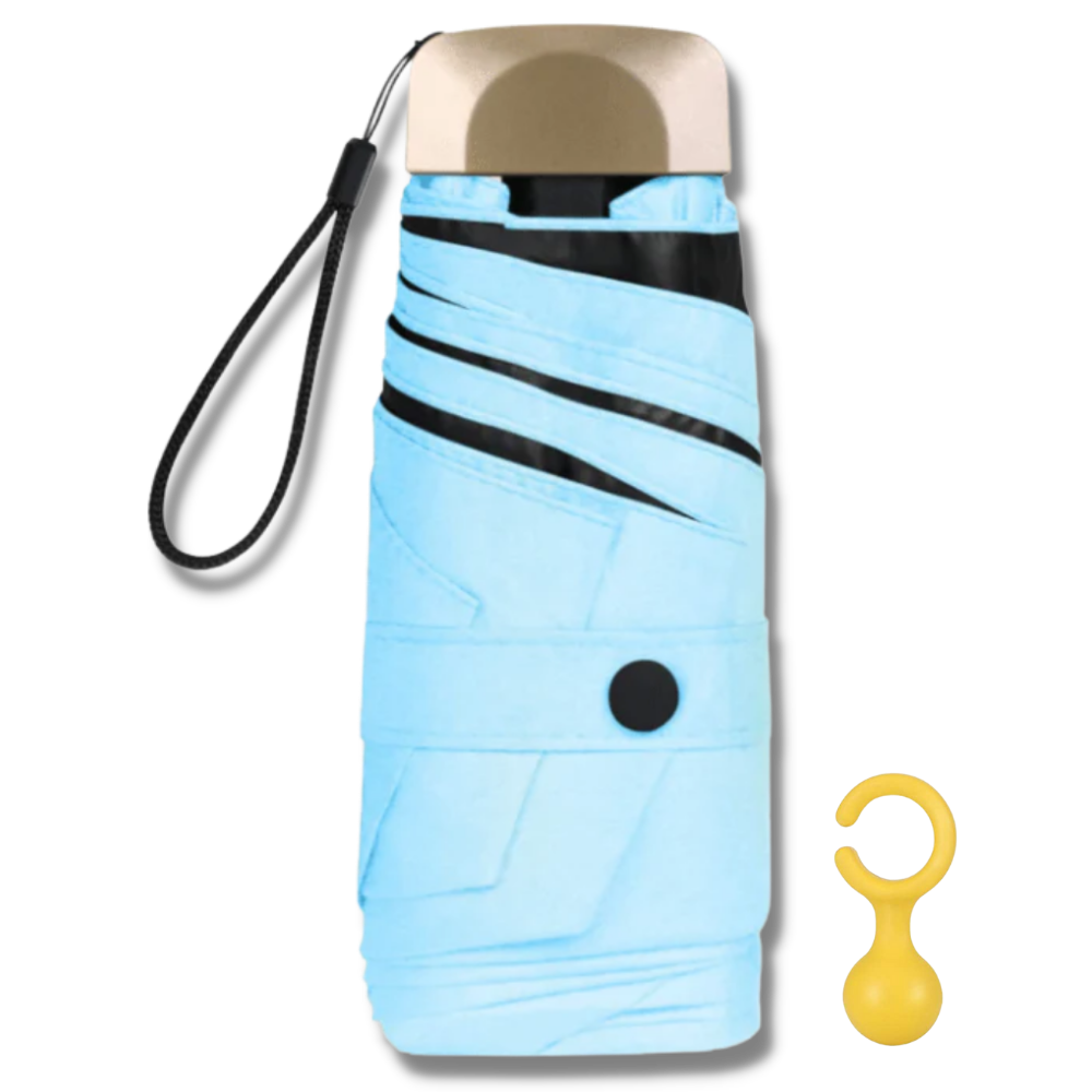 Guarda-chuva de bolso cinza Toptie com proteção UV para uso ao ar livre, compacto e portátil em ambiente externo.