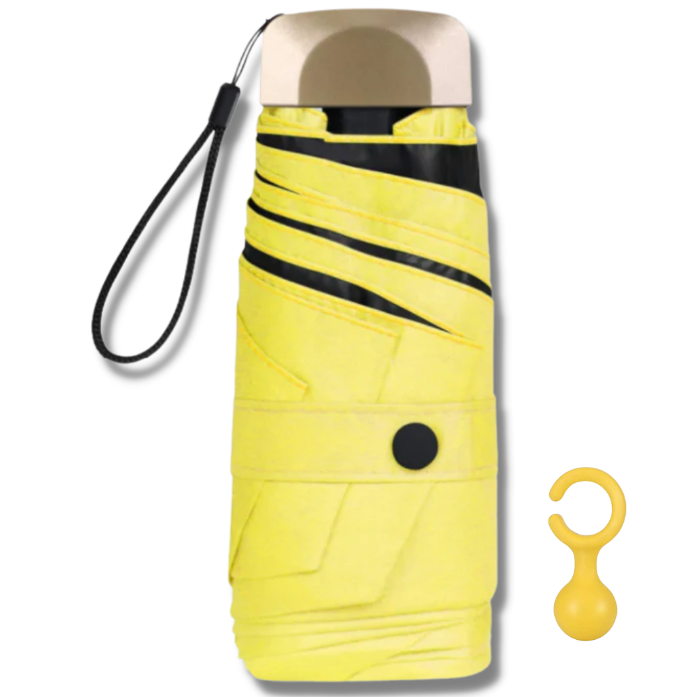 Guarda-chuva de bolso cinza Toptie com proteção UV para uso ao ar livre, compacto e leve para proteção contra o sol.