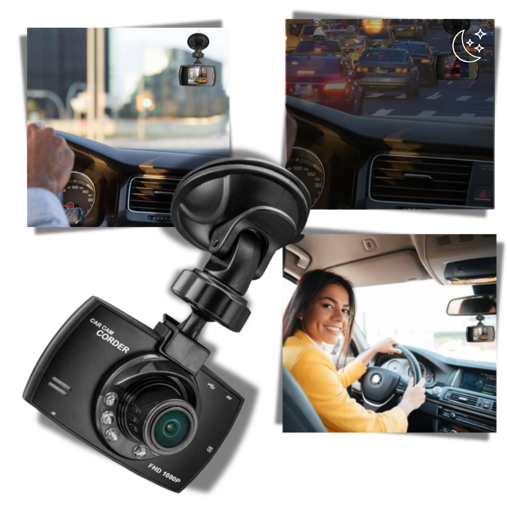 Câmera de bordo Topunion, gravador de condução inteligente HD 1080p, com duas câmeras para veículos, gravação de alta definição